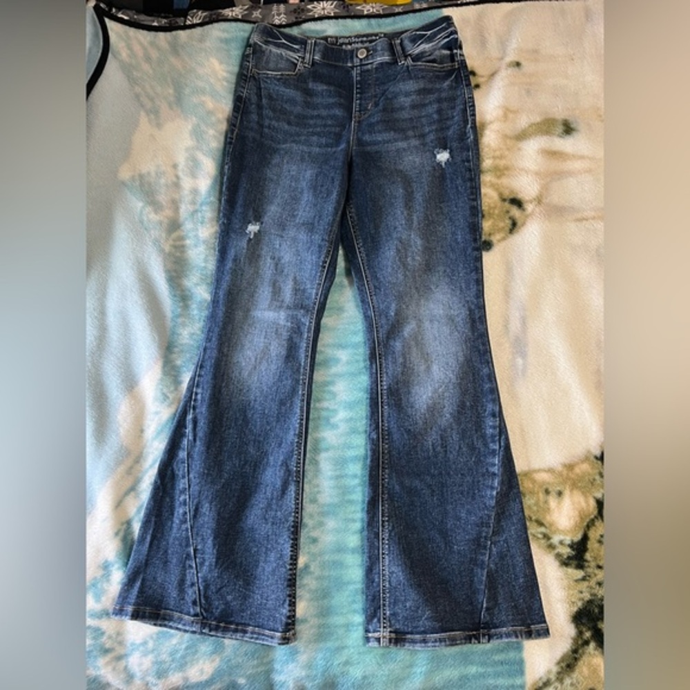 Maurices Blue Flare Wide Leg Jeans Vintage Style